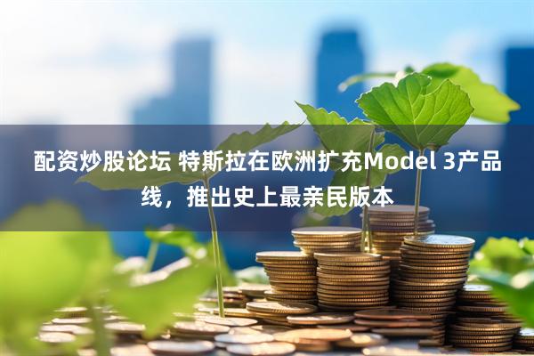 配资炒股论坛 特斯拉在欧洲扩充Model 3产品线，推出史上最亲民版本